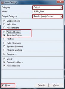 Solver settings to save forces for later use